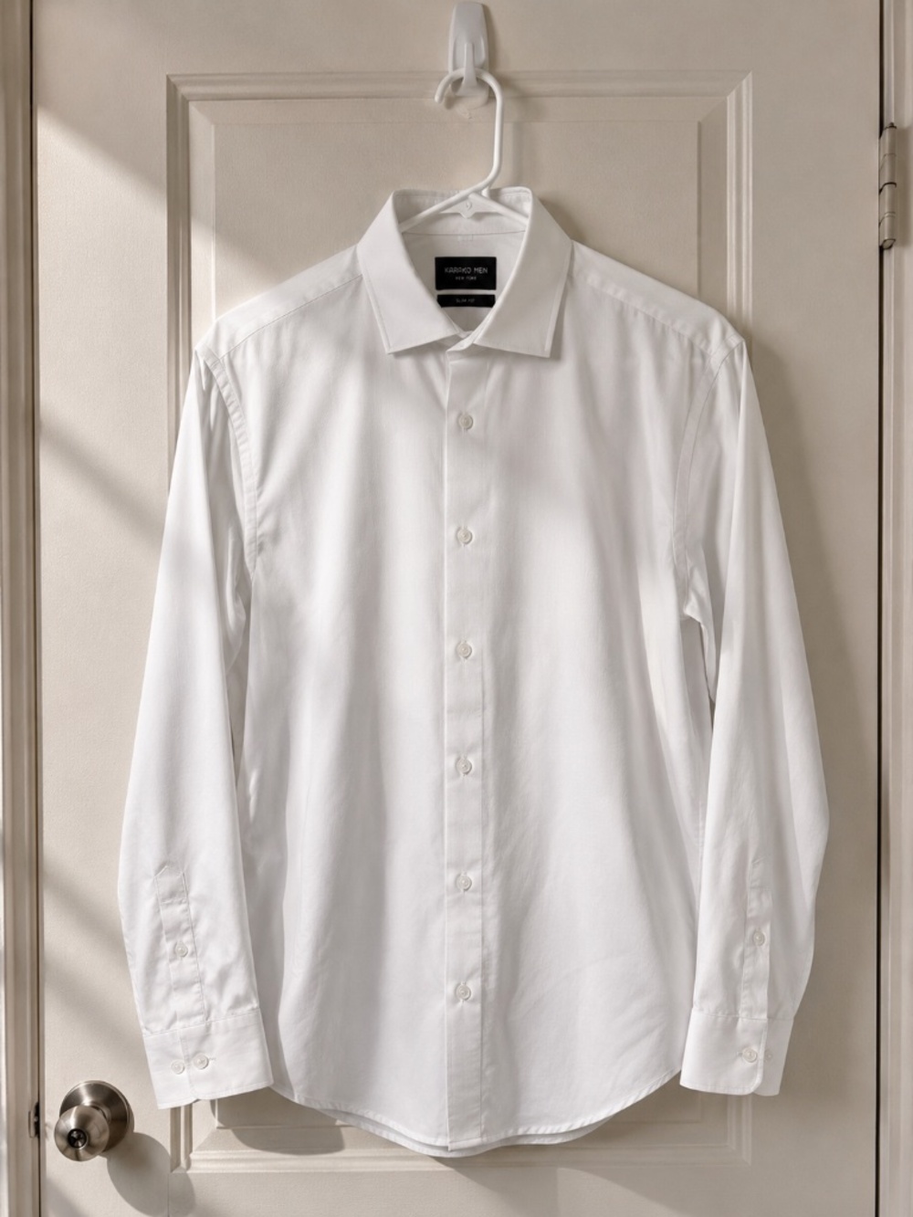 Karako Men's White Dress Shirt Slim 16" Neck 32/33